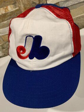 Ted Fletcher Hat Mens One Size MLB Montreal Expos Trucker Snapback Red White